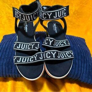 Juicy couture wedge sandals. Women size 10 . Pink accent on the bottom